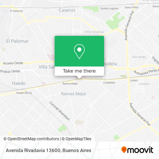 Mapa de Avenida Rivadavia 13600