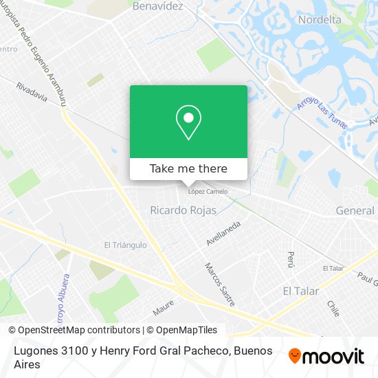 Mapa de Lugones 3100 y Henry Ford  Gral  Pacheco
