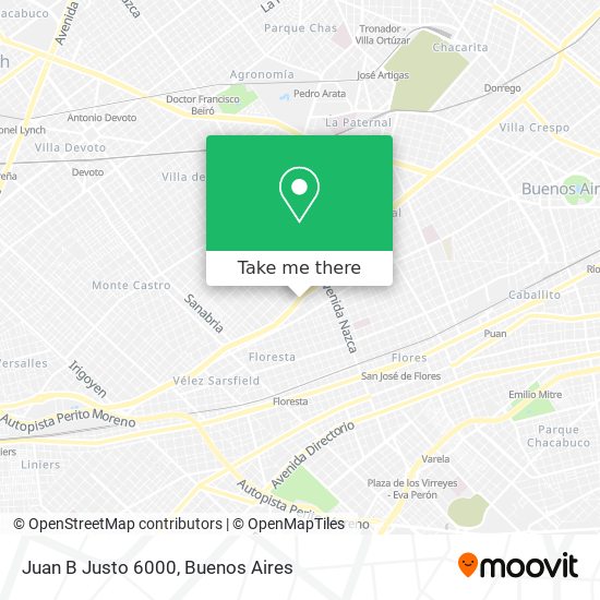 Juan B Justo  6000 map