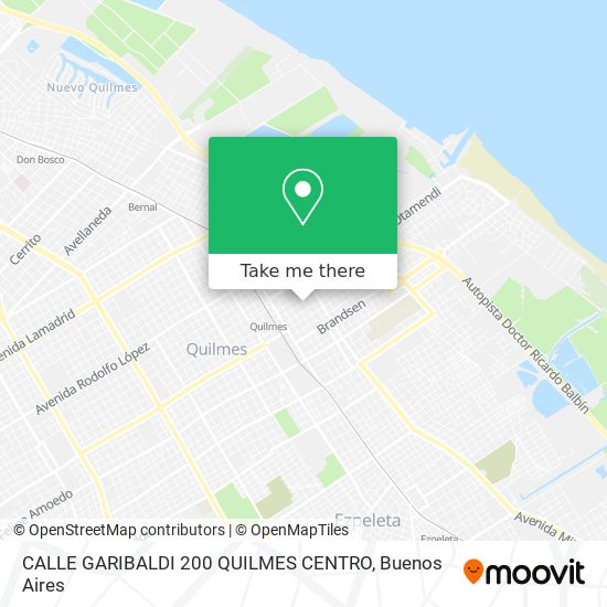 Mapa de CALLE GARIBALDI 200 QUILMES CENTRO