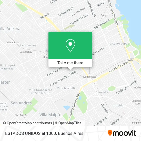 Mapa de ESTADOS UNIDOS al 1000
