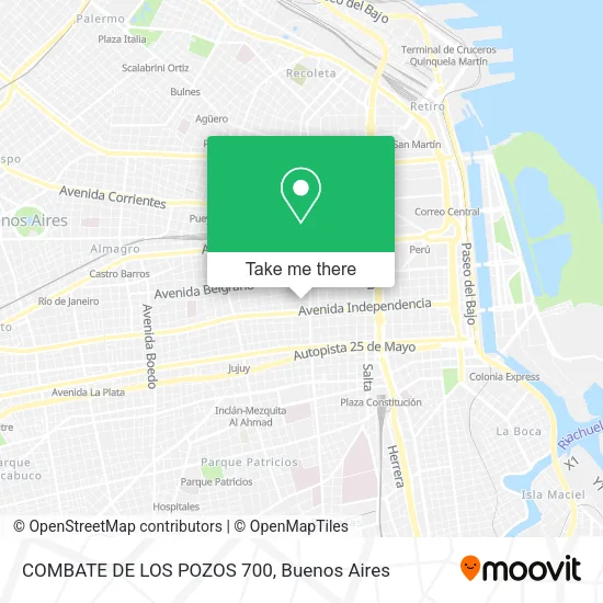 Mapa de COMBATE DE LOS POZOS 700