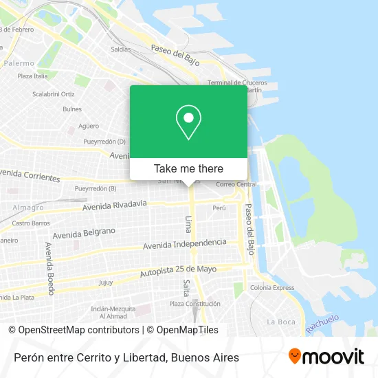 Mapa de Perón entre Cerrito y Libertad