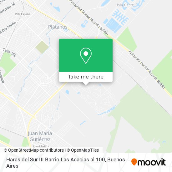 Mapa de Haras del Sur III   Barrio Las Acacias al 100