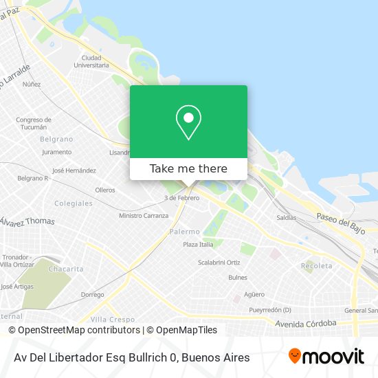 Av  Del Libertador Esq  Bullrich 0 map