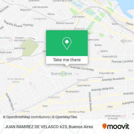 JUAN RAMIREZ DE VELASCO 623 map