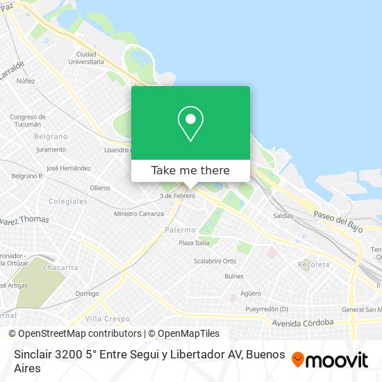 Sinclair 3200 5° Entre Segui y Libertador AV map