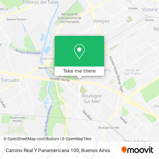 Mapa de Camino Real Y Panamericana  100