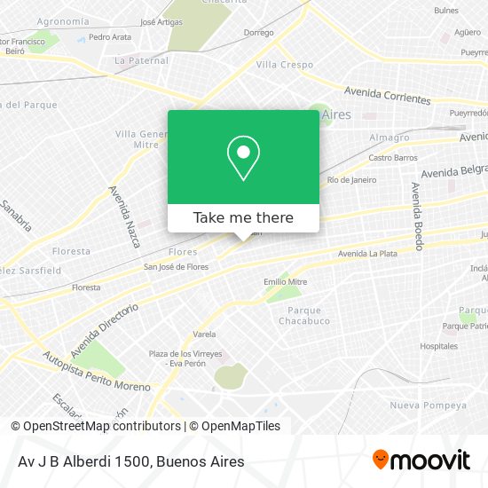 Mapa de Av  J  B  Alberdi 1500
