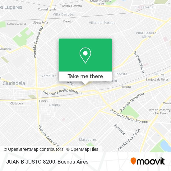 Mapa de JUAN B JUSTO 8200