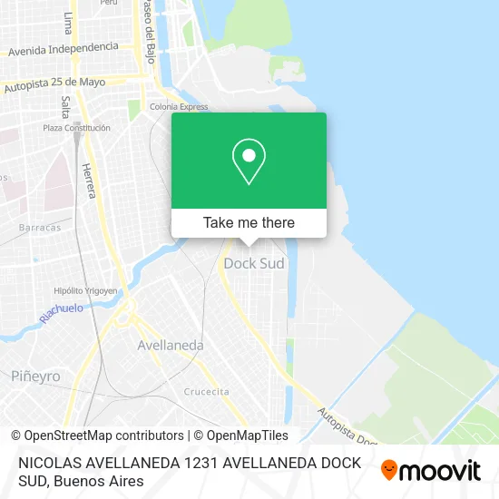 Mapa de NICOLAS AVELLANEDA 1231 AVELLANEDA DOCK SUD