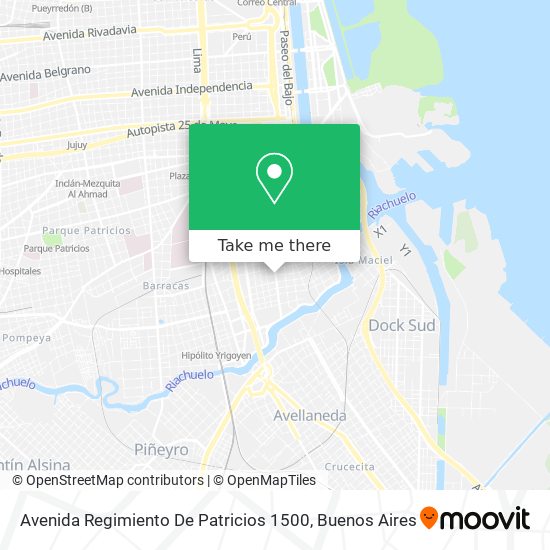 Mapa de Avenida Regimiento De Patricios 1500