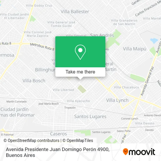 Avenida Presidente Juan Domingo Perón 4900 map