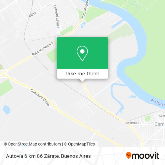 Autovía 6  km 86   Zárate map