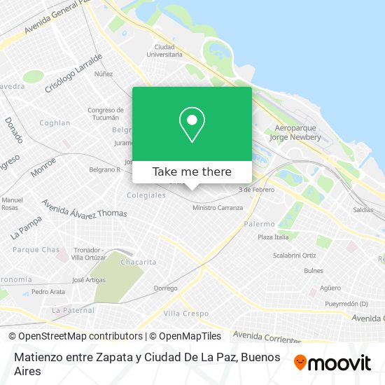 Matienzo entre Zapata y Ciudad De La Paz map