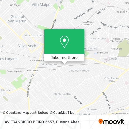 Mapa de AV  FRANCISCO BEIRO 3657