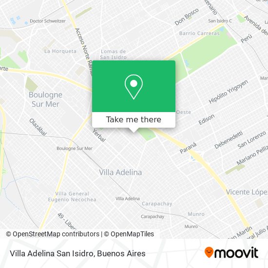 Villa Adelina San Isidro map