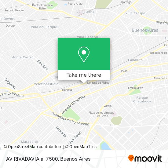 AV RIVADAVIA al 7500 map