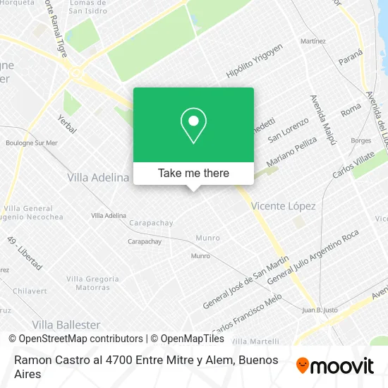 Mapa de Ramon Castro al 4700 Entre Mitre y Alem