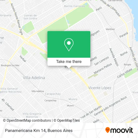 Mapa de Panamericana  Km 14