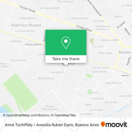 Mapa de Aimé Tschiffely / Avenida Rubén Darío