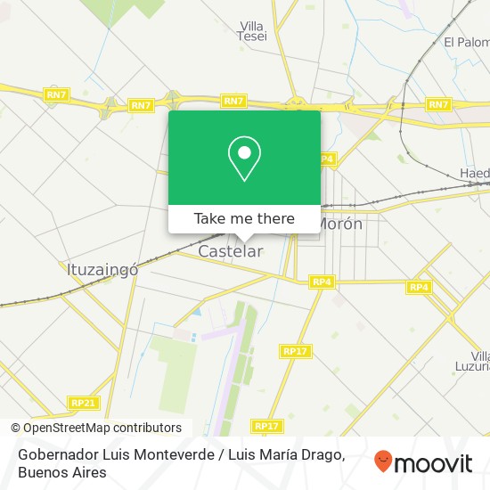 Mapa de Gobernador Luis Monteverde / Luis María Drago