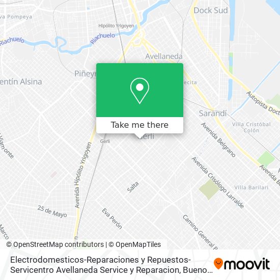 Mapa de Electrodomesticos-Reparaciones y Repuestos-Servicentro Avellaneda Service y Reparacion