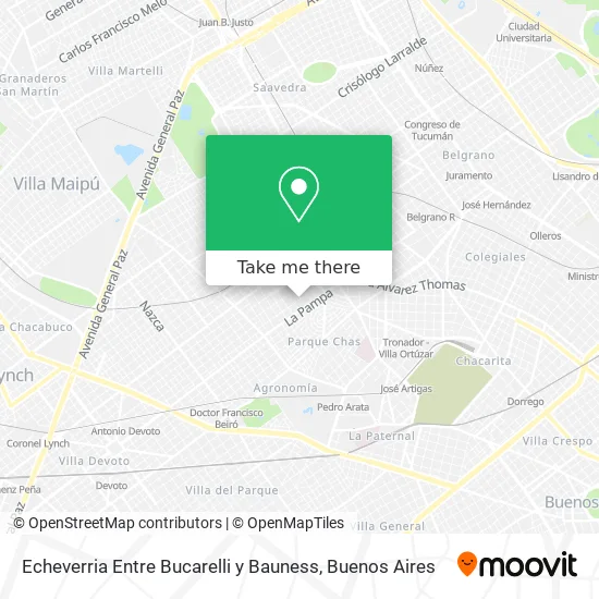 Mapa de Echeverria Entre Bucarelli y Bauness