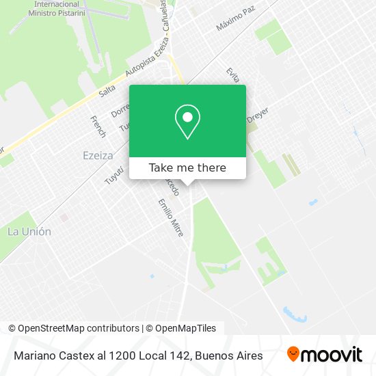 Mariano Castex al 1200 Local 142 map