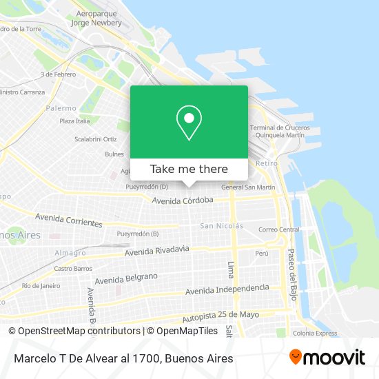 Marcelo T  De Alvear al 1700 map