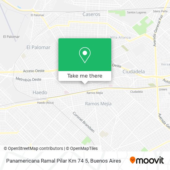 Panamericana   Ramal Pilar   Km 74 5 map