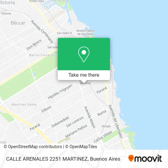CALLE ARENALES 2251   MARTINEZ map