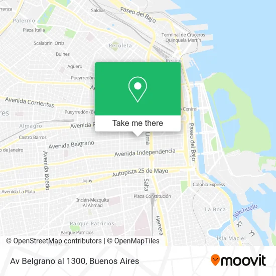Mapa de Av  Belgrano al 1300