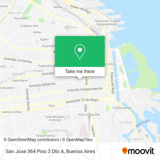 Mapa de San Jose 364  Piso 3 Dto  A