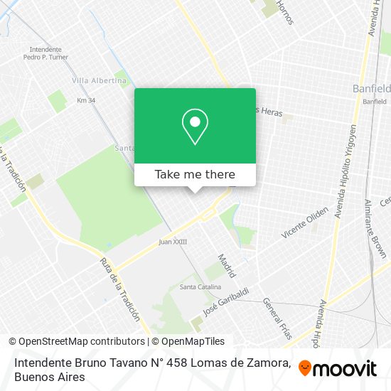 Intendente Bruno Tavano N° 458 Lomas de Zamora map