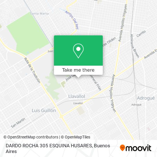 DARDO ROCHA 305 ESQUINA HUSARES map