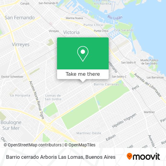 Barrio cerrado Arboris Las Lomas map