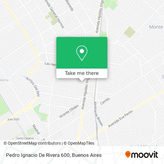 Pedro Ignacio De Rivera 600 map