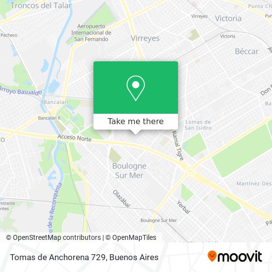 Tomas de Anchorena 729 map