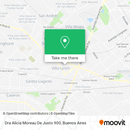 Dra Alicia Moreau De Justo 900 map