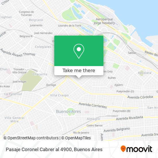 Pasaje Coronel Cabrer al 4900 map