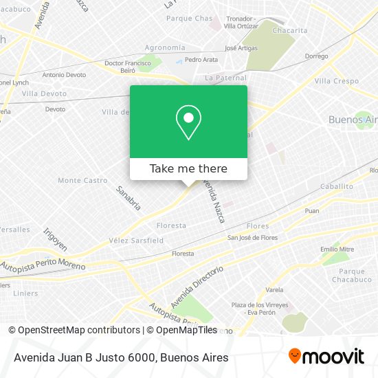 Mapa de Avenida Juan B Justo 6000