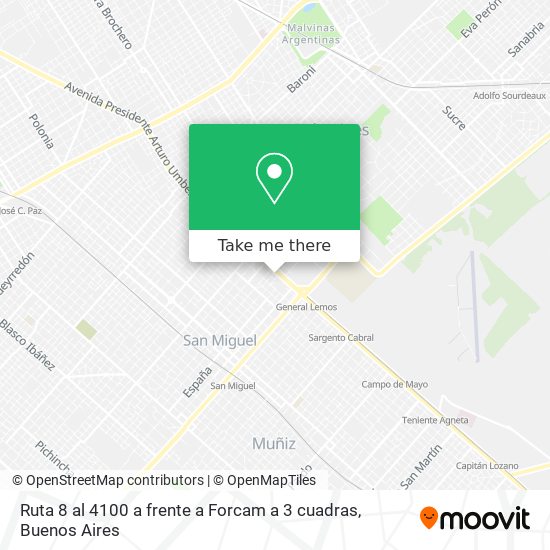 Ruta 8 al 4100   a  frente a Forcam   a 3 cuadras map