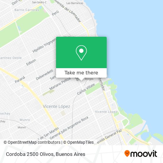 Cordoba 2500 Olivos map