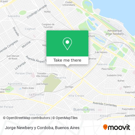 Jorge Newbery y Cordoba map
