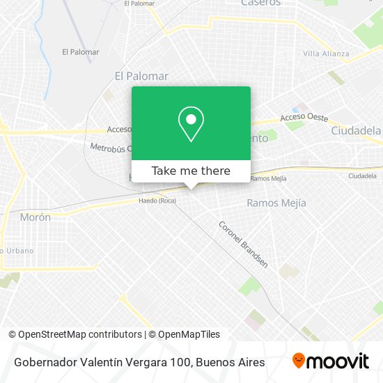 Gobernador Valentín Vergara 100 map