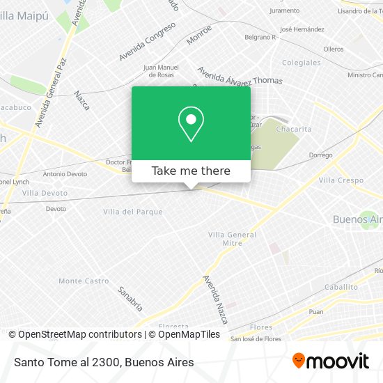 Santo Tome al 2300 map