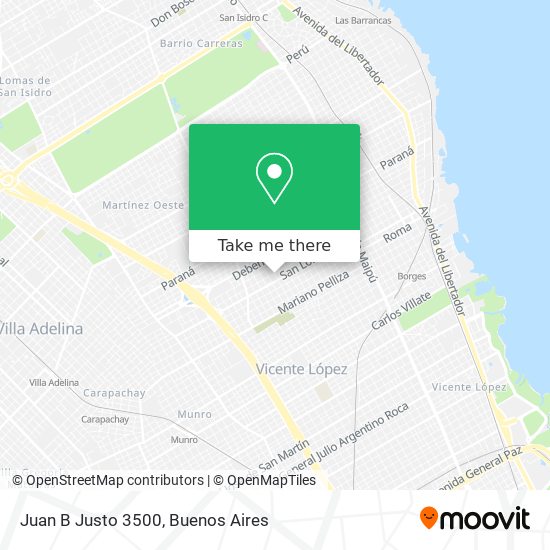 Mapa de Juan B Justo 3500
