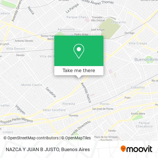 NAZCA Y JUAN B JUSTO map