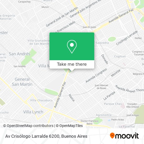 Mapa de Av  Crisólogo Larralde 6200